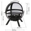 Ikuby ball style fire pit ball of fire with BBQ grill - as Pic