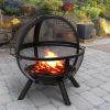 Ikuby ball style fire pit ball of fire with BBQ grill - as Pic