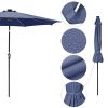 10ft Alu 8LED Strip Umbrella Navy - As Picture