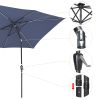 10x6ft Alu 6LED Strip Umbrella Navy - As Picture