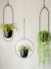 Modern Planter Flower Pot Plant Holder Metal Hanging Planter - White-round