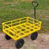 Tool truck; truck; garden truck; truck; easier to transport firewood; PU wheel (yellow) - as Pic