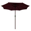 9 Ft Aluminum Tilt Umbrella Wine - As Picture