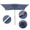 10x6ft Alu 6LED Strip Umbrella Navy - As Picture