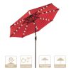 9ft Aluminum Patio Umbrella w/ 32 LEDs Red - As Picture