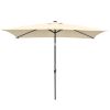 10x6.5ft Aluminum Patio Umbrella w/ 20 LEDs Beige - As Picture