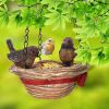 Hanging Tray Hat Shape Statue Wild BirdTree Decor Bird Feeder  - as pic