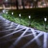 12 Pcs LED Stainless Steel Outdoor Garden Solar Lights for Pathway Walkway Patio Yard Lawn Cool White XH - Cool White