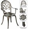 Outdoor Patio Furniture Set Cast Aluminum 3pcs Bistro Table Set  - Bronze - Patio Furniture