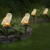 Solar Powered Owl Garden Light IP65 Waterproof LED Owl Landscape Lamp Decorative Lawn Lights - White