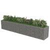 vidaXL Gabion Raised Bed Galvanized Steel 212.6"x35.4"x39.4" - Silver