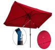 10 x 6.5ft Rectangular Patio Umbrella Outdoor Market Umbrellas with Crank and Push Button Tilt for Garden Swimming Pool Market RT - W65627940