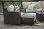 Direct Wicker Aluminum 5-piece Outdoor PE Rattan Wicker Sofa Rattan Patio Garden Furniture ,Gray - Brown Wicker