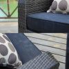 Direct Wicker Aluminum 5-piece Outdoor PE Rattan Wicker Sofa Rattan Patio Garden Furniture ,Gray - Black Wicker