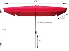 10 x 6.5ft Rectangular Patio Umbrella Outdoor Market Umbrellas with Crank and Push Button Tilt for Garden Swimming Pool Market RT - W65627940