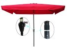 10 x 6.5ft Rectangular Patio Umbrella Outdoor Market Umbrellas with Crank and Push Button Tilt for Garden Swimming Pool Market RT - W65627940