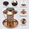 Bird Feeder Weather Resistance Cage Outdoor Refill Solar Night Light  - Bronze