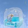 1pcs Bird Bath Box; Parrot Bath Box Bird Cage Accessory Supplies Bathing Tub Bath Parrot Bathing Tub - Blue - Bird Bath Box