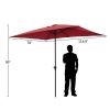 10FT Square Umbrella Waterproof Folding Sunshade Wine Red(Resin Baseis not included) YK - wine res