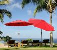 SR Patio Outdoor Market Umbrella with Aluminum Auto Tilt and Crank - Red