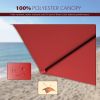 15 FT Outdoor Umbrella Double-Sided Patio Market Umbrella with Base, Crank, 100% Polyester Canopy - Red