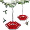 Hummingbird Feeder Outdoor Hanging Six Sides Hooked Bird Feeder - Purple