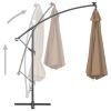 vidaXL Cantilever Umbrella with Aluminum Pole 137.8" Taupe - Brown