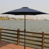 9' Pole Umbrella With Carry Bag; Navy Blue - as pic