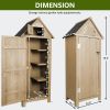 Outdoor Storage Cabinet Tool Shed Wooden Garden Shed with Floor;  Hooks and Asphalt Waterproof Roof; Organizer Wooden Lockers with Fir Wood - Natural