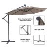 10 FT Solar LED Patio Outdoor Umbrella Hanging Cantilever Umbrella Offset Umbrella Easy Open Adustment with 32 LED Lights - Dark Taupe