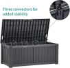 120 Gallon Outdoor Storage Deck Box Resin Patio Storage Lockable for Outdoor Pillows; Garden Tools and Pool Toys - Dark Gray - polypropylene resin