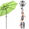 9Ft 3-Tiers 24LEDS Patio Umbrella Fruit Green - LA01