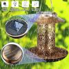 Bird Feeder Weather Resistance Cage Outdoor Refill Solar Night Light  - Bronze