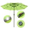 9Ft 3-Tiers 24LEDS Patio Umbrella Fruit Green - LA01