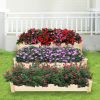 Bosonshop 3 Tier Raised Garden Bed Kit Wooden Planter Box Heavy Duty Solid Fir Wood;  47" x 47" x 21" - 1