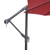 10 FT Solar LED Patio Outdoor Umbrella Hanging Cantilever Umbrella Offset Umbrella Easy Open Adustment with 32 LED Lights - Red