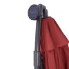 10 FT Solar LED Patio Outdoor Umbrella Hanging Cantilever Umbrella Offset Umbrella Easy Open Adustment with 32 LED Lights - Red