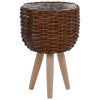 vidaXL Planter 3 pcs Wicker with PE Lining - Brown