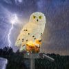 Solar Powered Owl Garden Light IP65 Waterproof LED Owl Landscape Lamp Decorative Lawn Lights - White