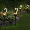 Solar Powered Owl Garden Light IP65 Waterproof LED Owl Landscape Lamp Decorative Lawn Lights - brown