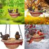 Hanging Tray Hat Shape Statue Wild BirdTree Decor Bird Feeder  - as pic