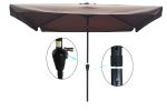 10 x 6.5ft Rectangular Patio Umbrella Outdoor Market Umbrellas with Crank and Push Button Tilt for Garden Swimming Pool Market RT - W65627941