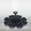 Solar Fountain Mini Bird Bath Floating Water Fountain Pool Pond Garden Decoration Watering Kit for Outdoor - Black