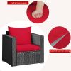 3 Pcs Patio wicker Furniture Set with Cushion
 - Red