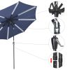 10ft Alu 8LED Strip Umbrella Navy - As Picture