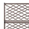 vidaXL Trellis Raised Bed with 3 Pots 32.7"x11.8"x51.2" Poly Rattan Brown - Brown