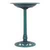 New Design Outdoor Garden Green Pedestal Bird Bath Feeder - green - bird