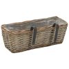 vidaXL Balcony Planter 2 pcs Wicker with PE Lining 15.7" - Brown