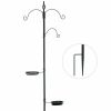 The Bird Feeding Station Multi Feeder Hanging Kit With Bird Bath Tray and Hanging Hook - black - bird