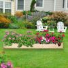 Bosonshop Raised Garden Bed Wooden Planter Box 2 Separate Planting Space - 1